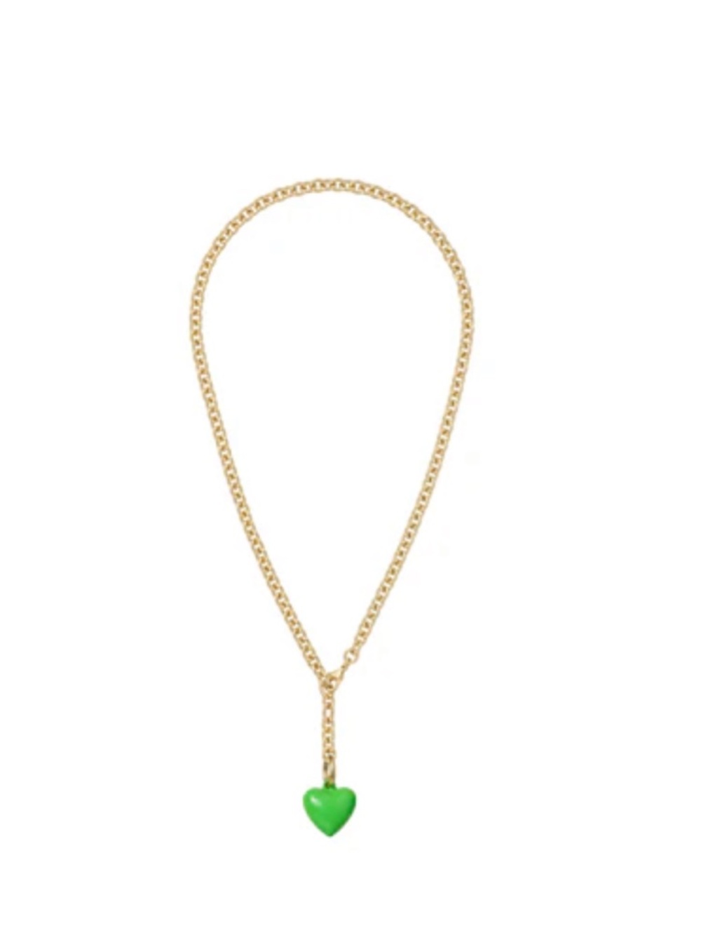Roxanne Assoulin The Mini Puffy Heart Charm Necklace in Green Apple *NEW*